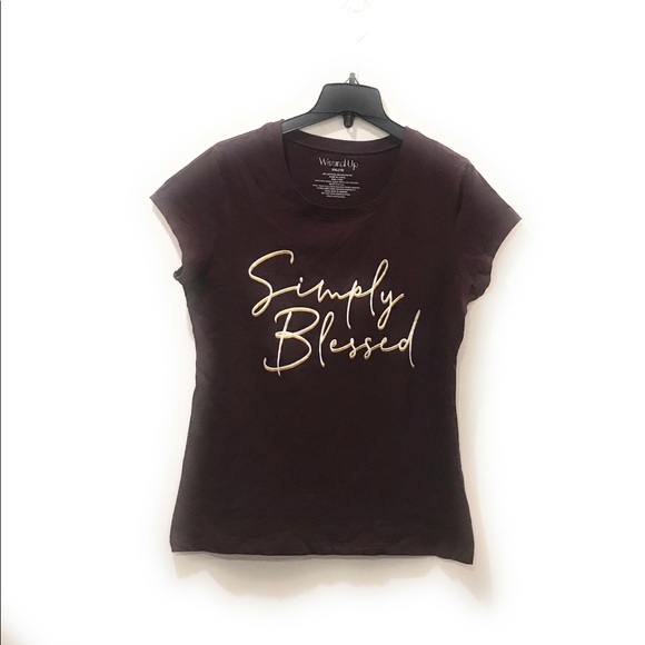 Wound Up Tops - Dark Purple Simply Blessed Short Sleeve Tee